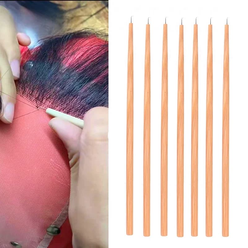 Nunify aiguille de ventilation pour Kit de perruque en dentelle porte-aiguille de perruque et aiguille ensemble pour la fabrication de perruque outils de cheveux d'aiguille au Crochet
