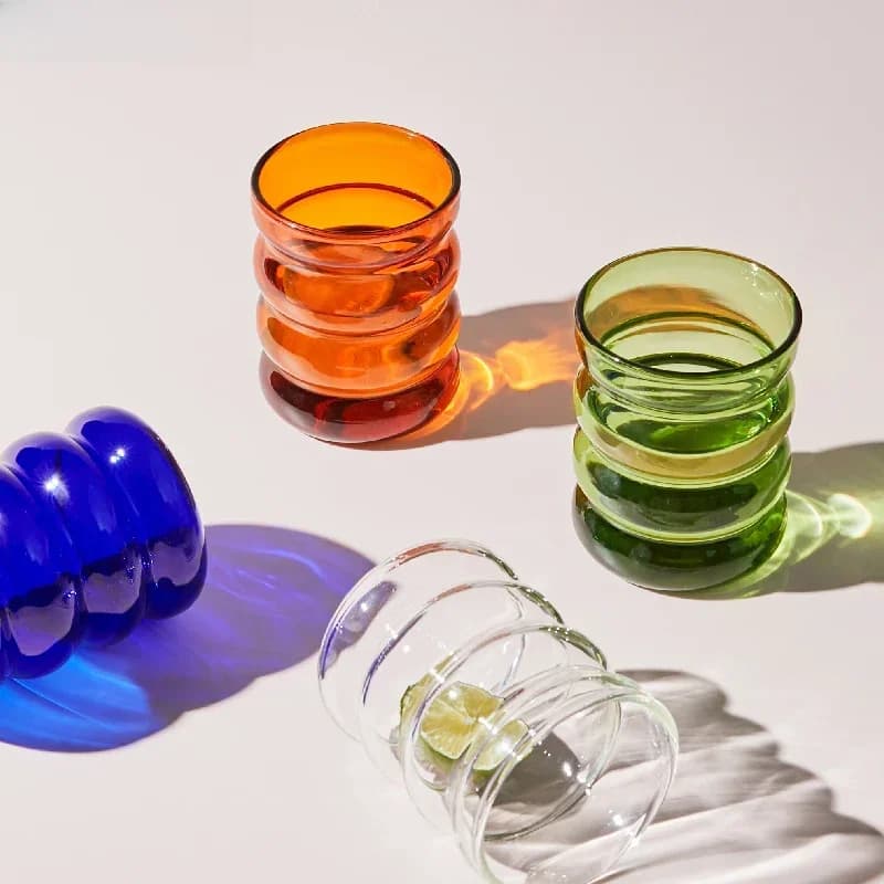 Tasse en verre créative, gobelet résistant à la chaleur, verres à thé, jus, lait, café, verres d'eau pour la maison, tasse ondulée 250ml