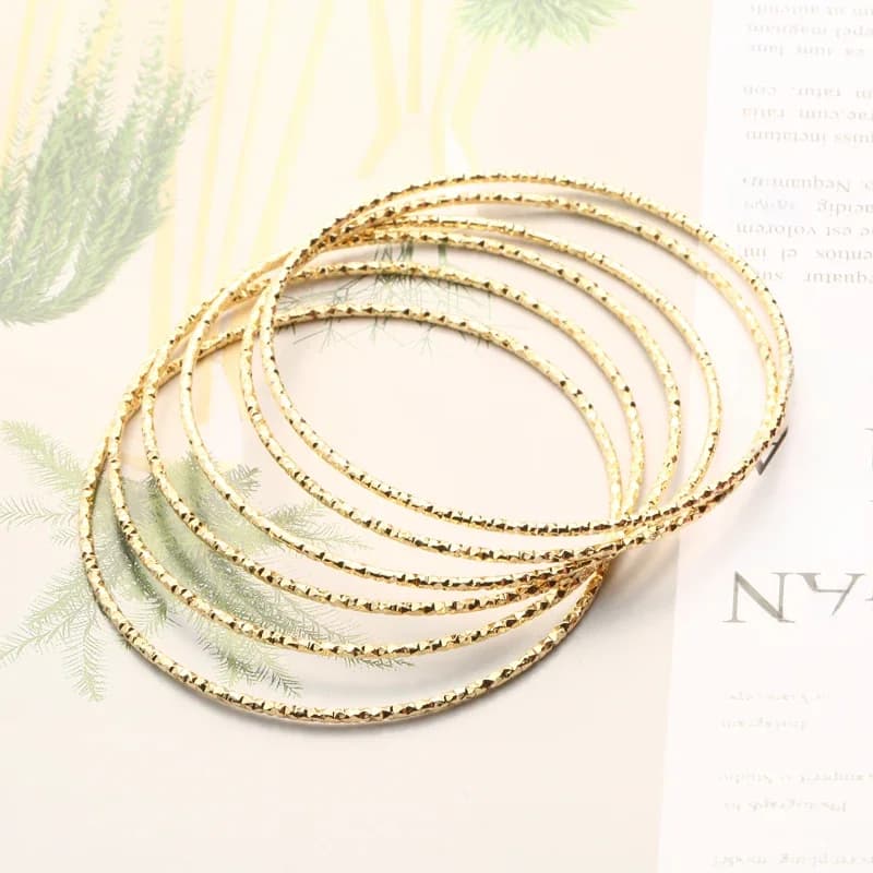 Ensemble de Bracelets à la mode pour femme, plaqué or, 68cm, gros fil rond, 18mm d'épaisseur, accessoires féminins, cadeau de fête