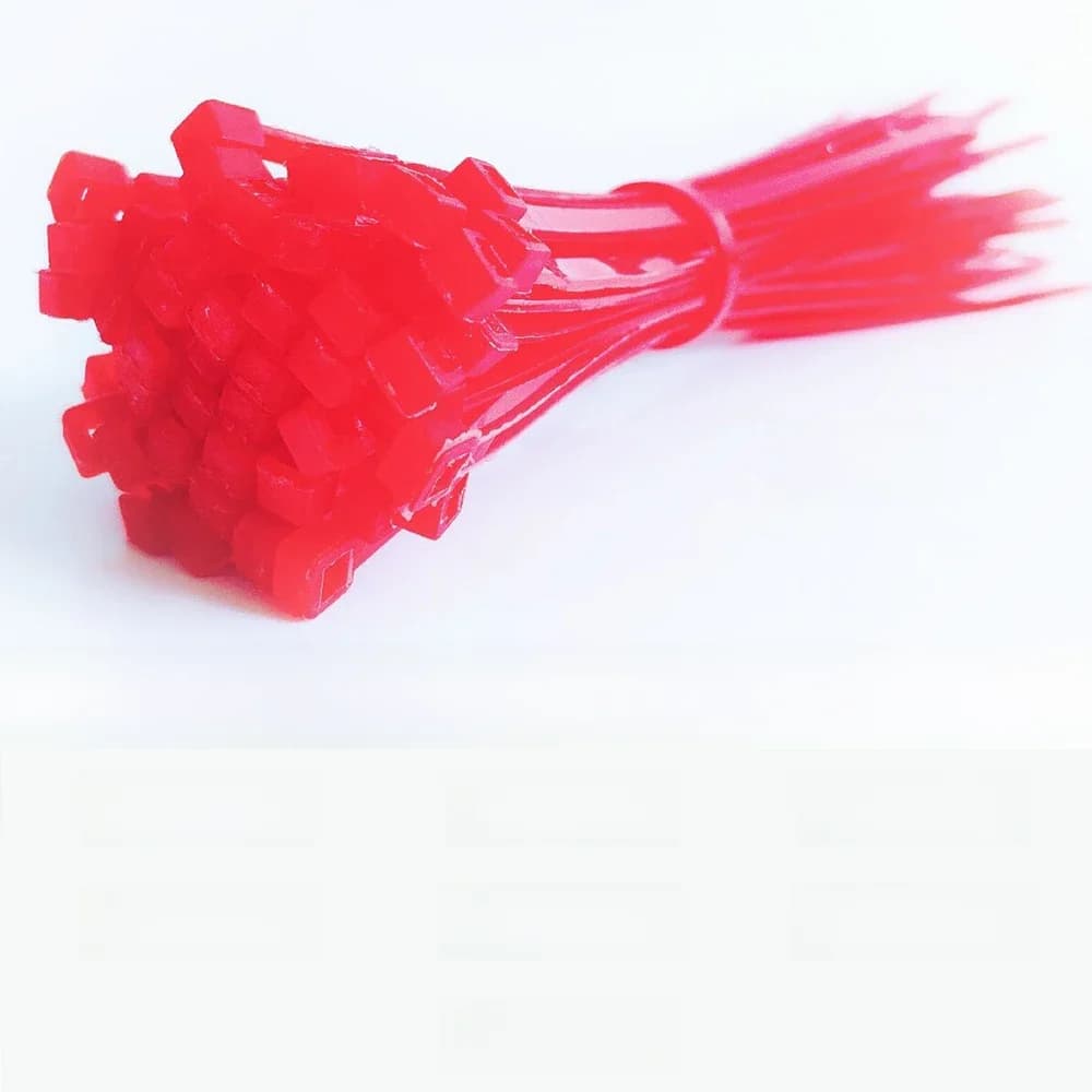Attaches de fil en plastique et Nylon attaches de câble autobloquantes 3*100 3*150 3*200 4*150 rouge 100 pièces attaches en Nylon attaches de câble à boucle de fixation