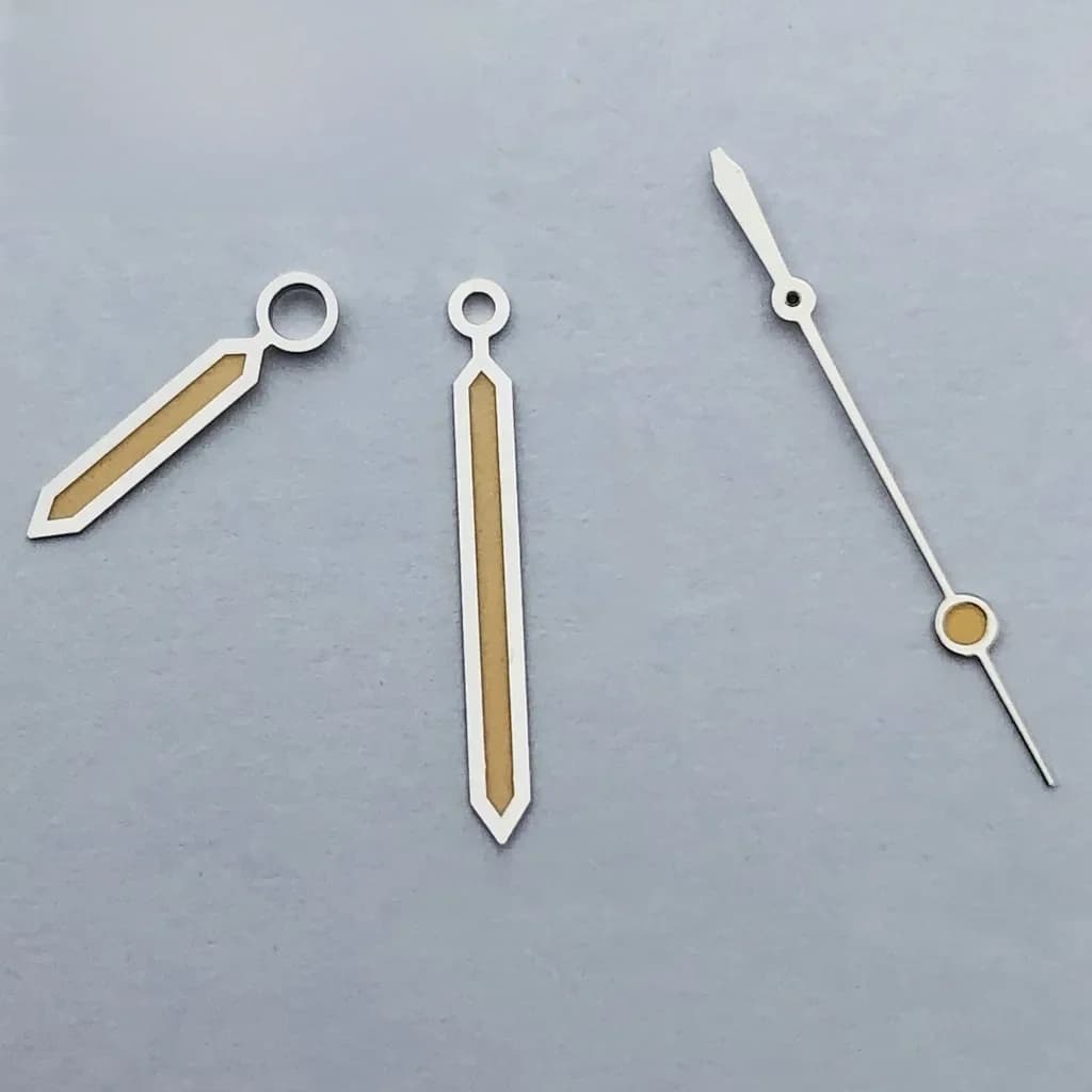 Miuksi – aiguilles de montre jaune argent, aiguilles lumineuses vertes adaptées au mouvement NH35 NH36 Miyiota 8215 ETA2824 2836 Mingzhu DG2813 3804