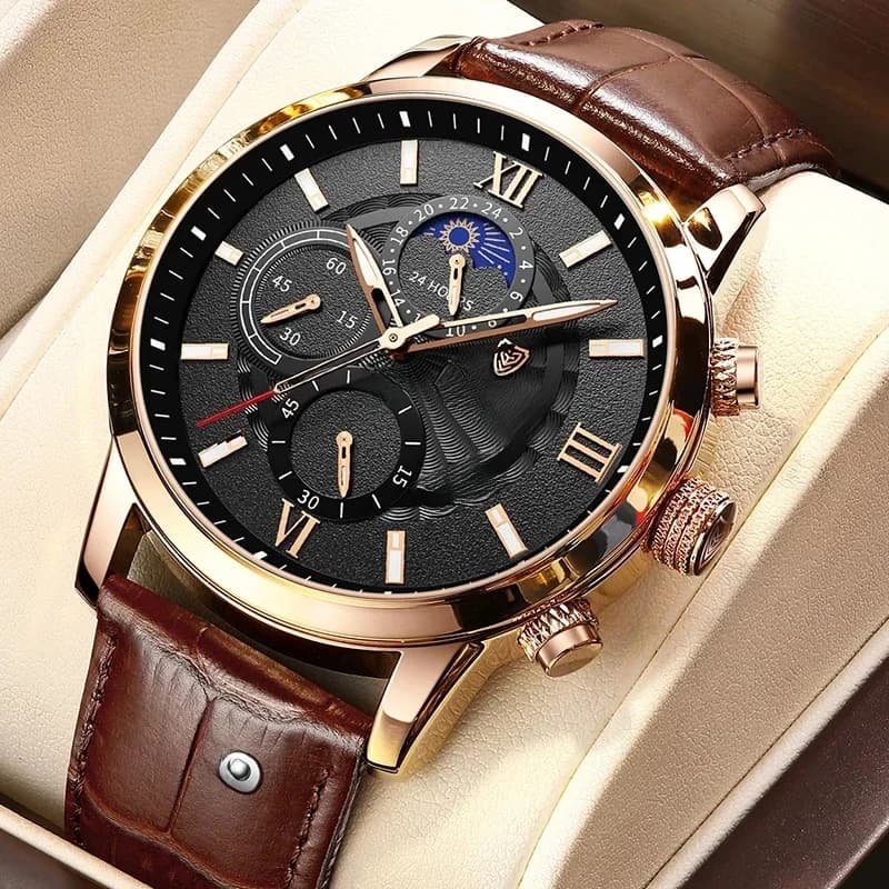 2025 nouvelles montres pour hommes LIGE Top marque de luxe en cuir montre à quartz décontractée hommes Sport étanche horloge montre Relogio Masculino + boîte