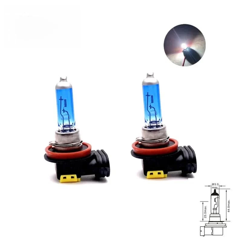 2 Ampoules Halogènes H8 12V 35W Super Blanches pour Feux Antibrouillard, Verre Quartz Haute Puissance PGJ19-1 Compatible avec les Phares de Voiture