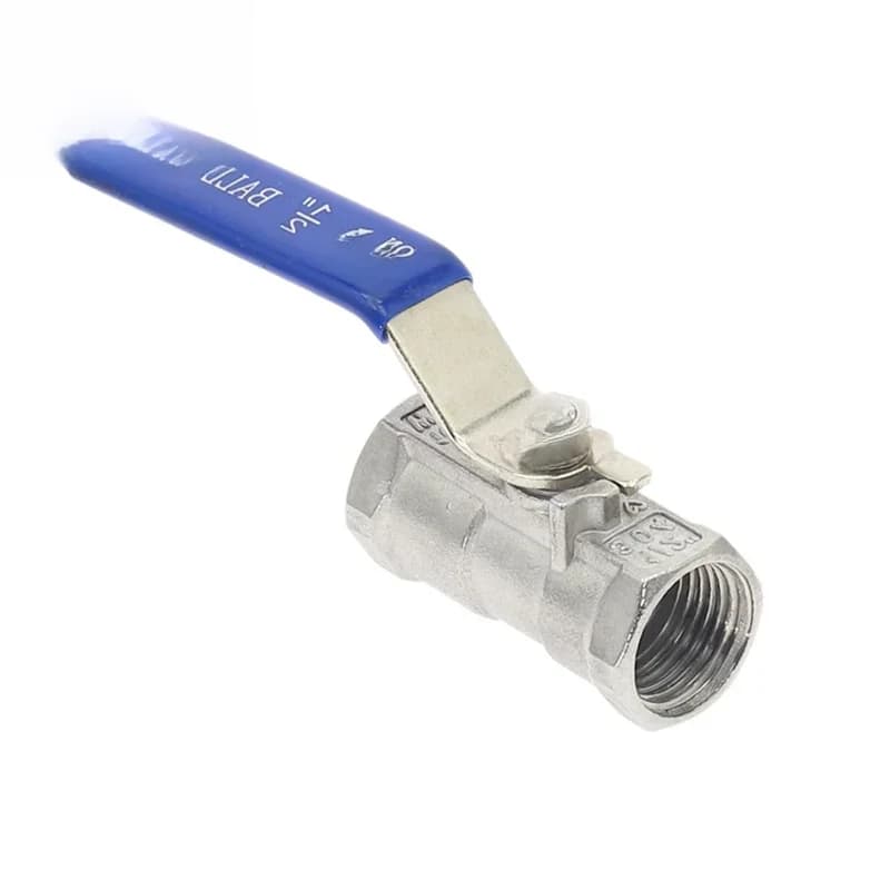 Robinet à tournant sphérique monobloc en acier inoxydable SS 304, filetage femelle 1/4 "3/8" 3/4 "1" 1-1/4 ", robinet à tournant sphérique marche-arrêt sanitaire droit