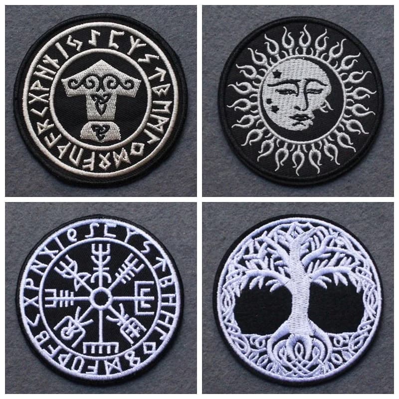 Patch Viking brodé sur vêtements, patchs pour vêtements, Runes, Badges, pour vêtements, bricolage, Punk, rayures, décor