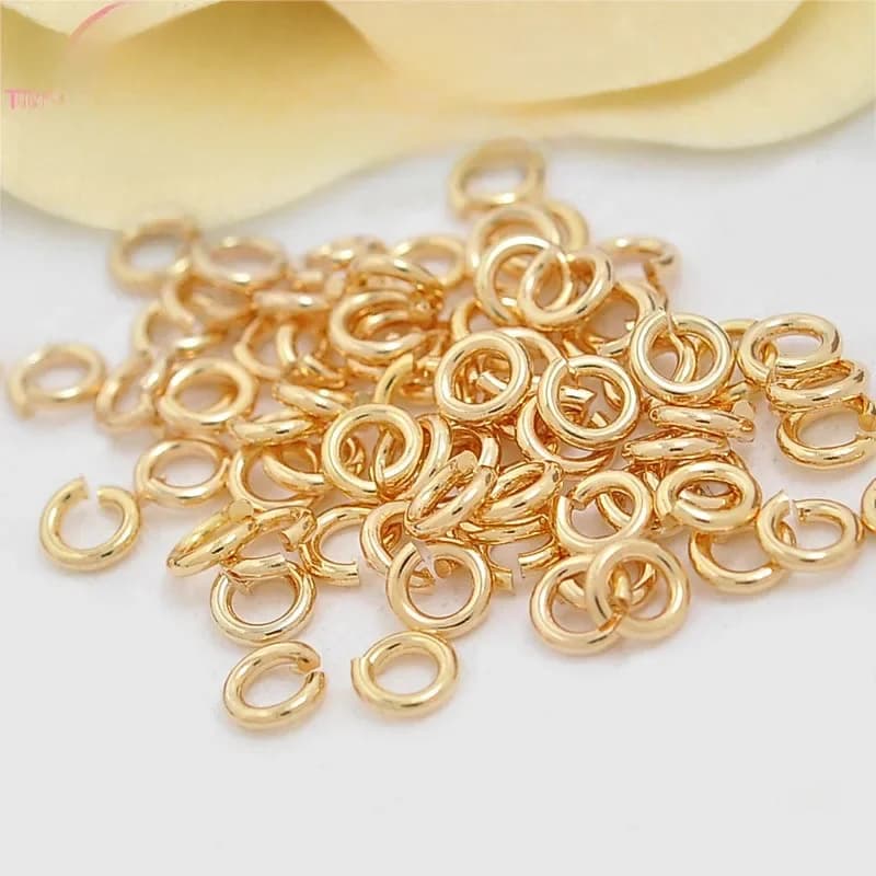 (3630) 20 pièces Anneaux de jonction ronds en laiton plaqué or 24K, épaisseur 0,7~0,8 mm, diamètre 3,2~10 mm, apprêts pour bijoux