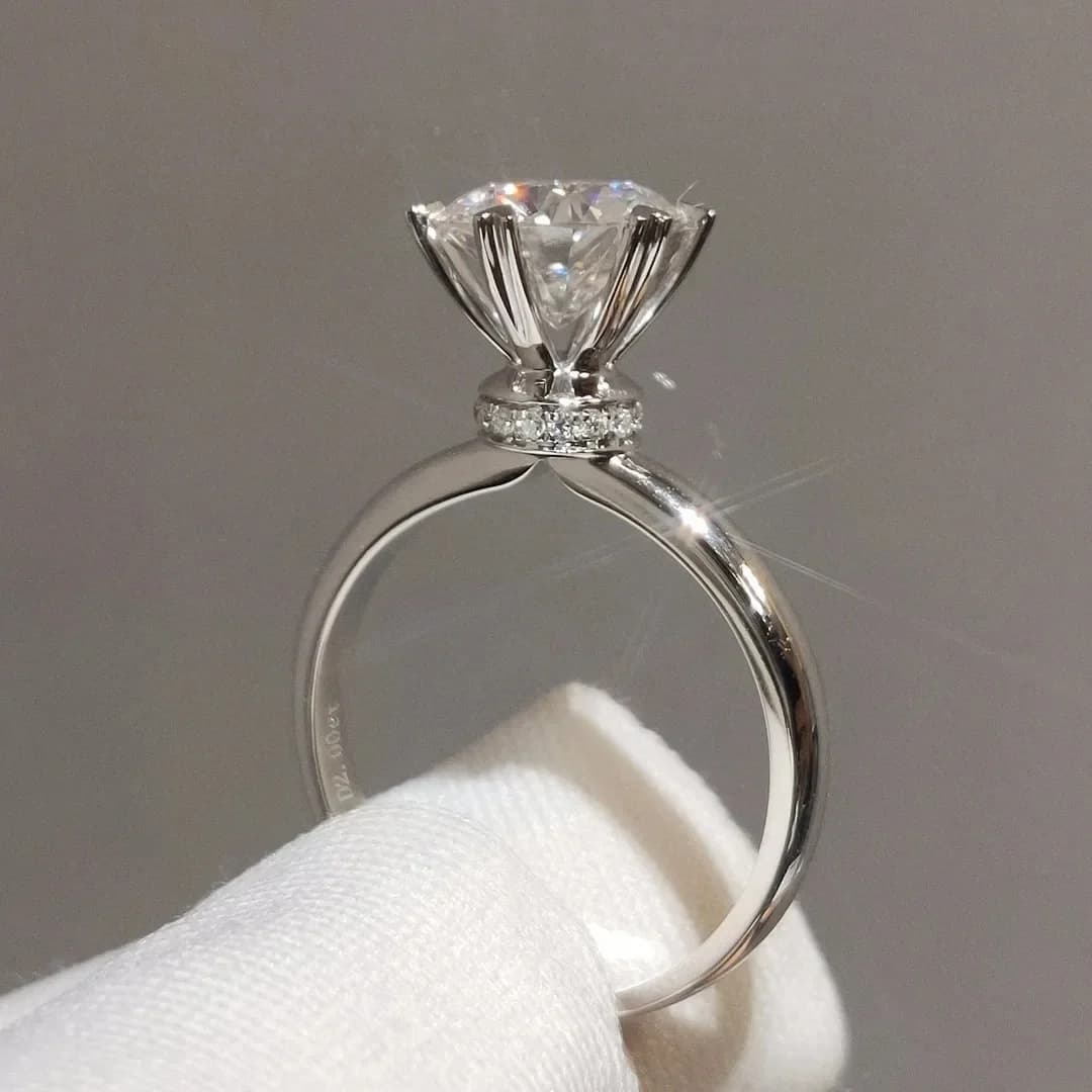 Bague en argent Sterling S925 véritable pour femmes, 2 carats, pierre précieuse Moissanite naturelle blanche, Bizuteria, bijoux en argent 925