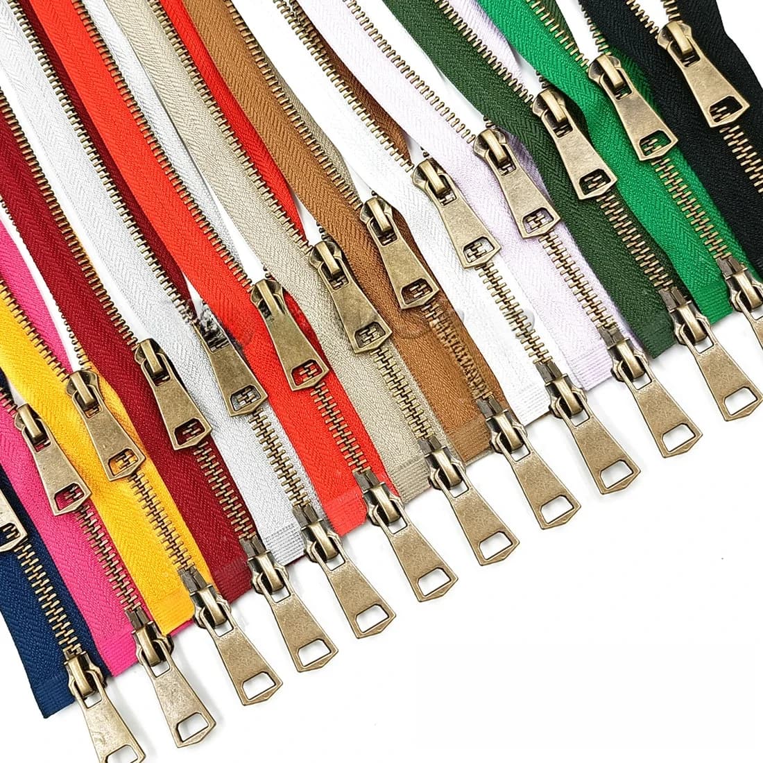 5 # Double curseur ouvert coloré de haute qualité, fermeture éclair métallique en cuivre, fermeture éclair à 2 voies, bricolage artisanal pour coudre des vêtements de poche en tissu