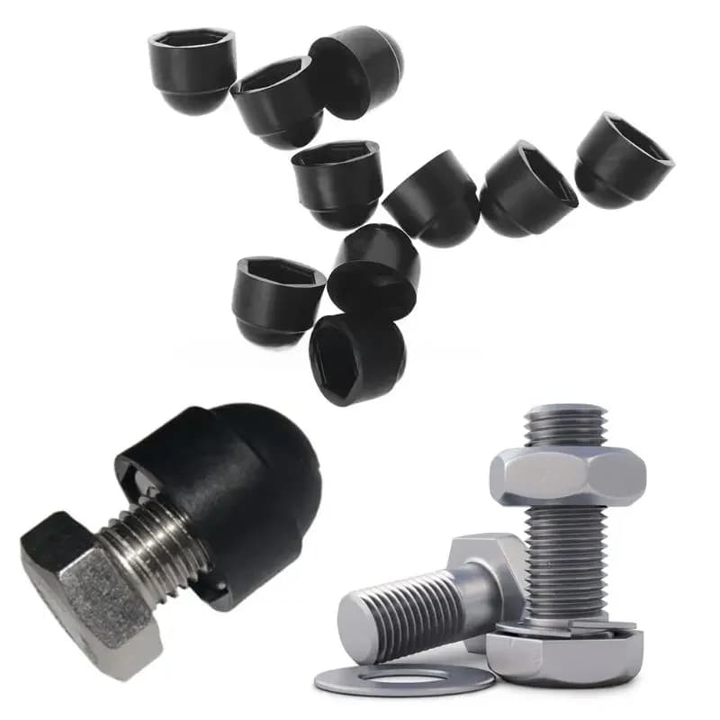 Couvercle de Protection de dôme d'écrou de boulon M6 M8 M10 M12, 10 pièces en plastique hexagonal exposé