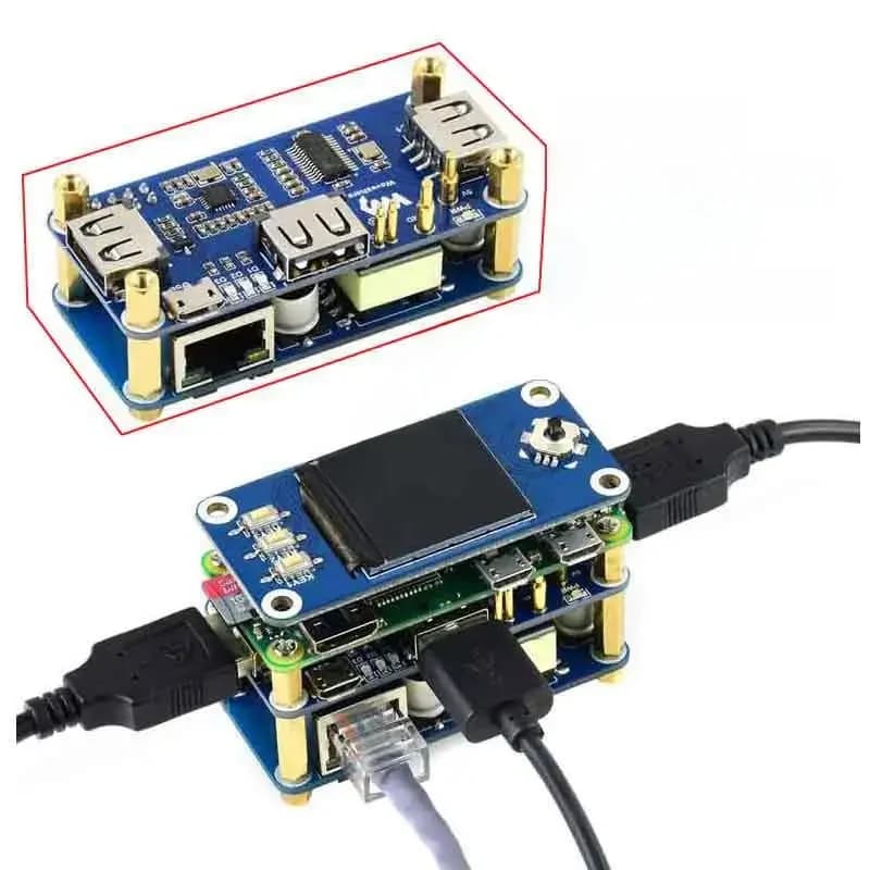 Airies Ethernet / USB Raspberry Pi ontariPoE, HAT 1x RJ45, 3x USB