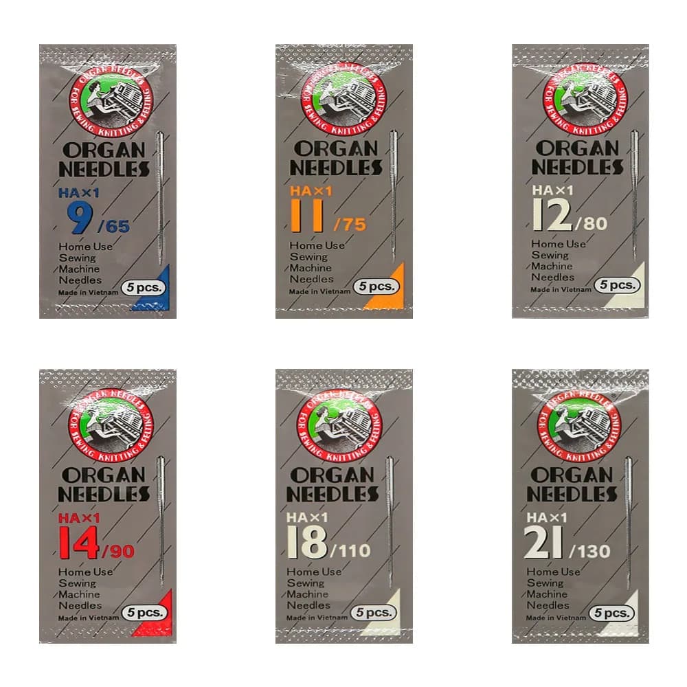 Aiguilles à coudre HAX1 pour Machine à coudre orgue, 5 pièces/paquet, pour SINGER BROTHER 9/65 11/75 12/80 14/90 Ect YJ388