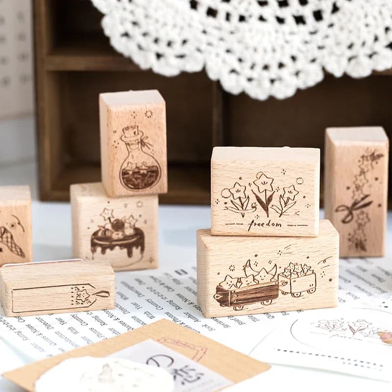 Yoofun Star River timbres en bois Standard en caoutchouc Kawaii timbre joint pour bricolage Scrapbooking Journal carte faisant artisanat de décoration