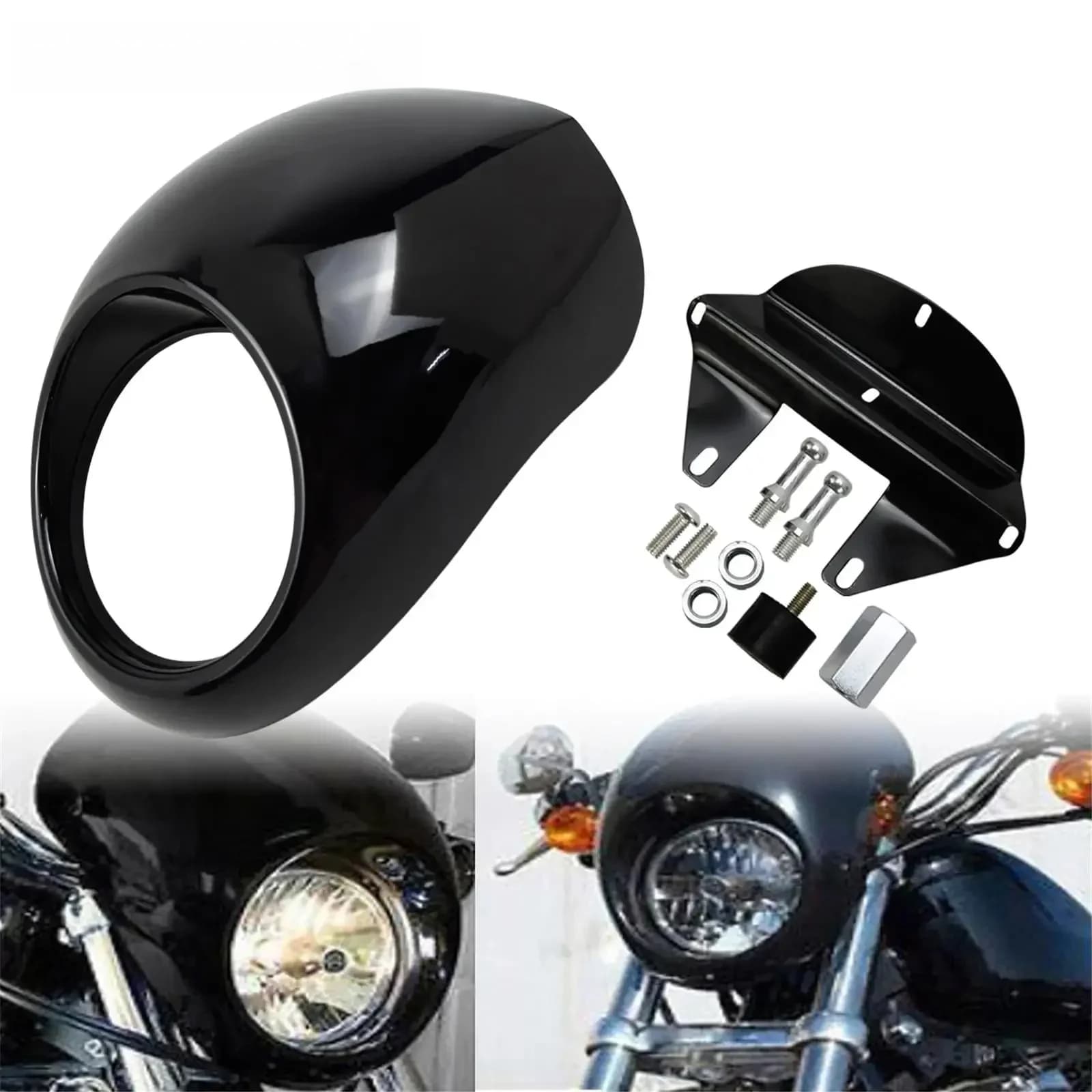 Couvercle de carénage de phare de moto ABS, support de fourche avant pour Harley Sportster XL 1200 883 Iron Dyna FX/XL 73-Up FXD