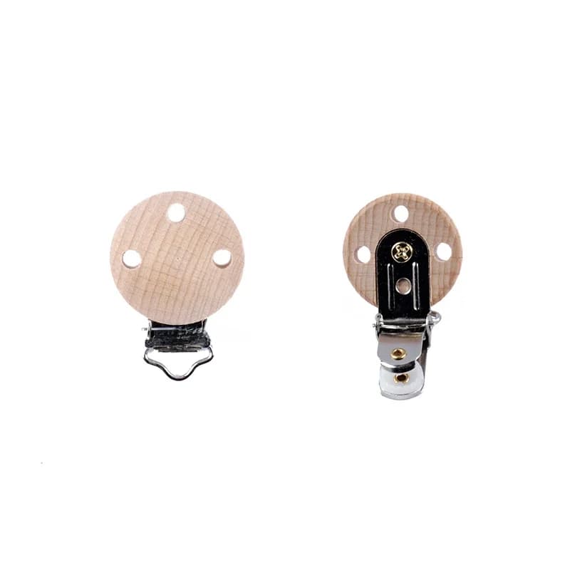 10 pièces/lot attache-sucette en bois hêtre attache-sucette à croquer dentition bricolage factice pince chaînes bébé anneau de dentition accessoires d'allaitement