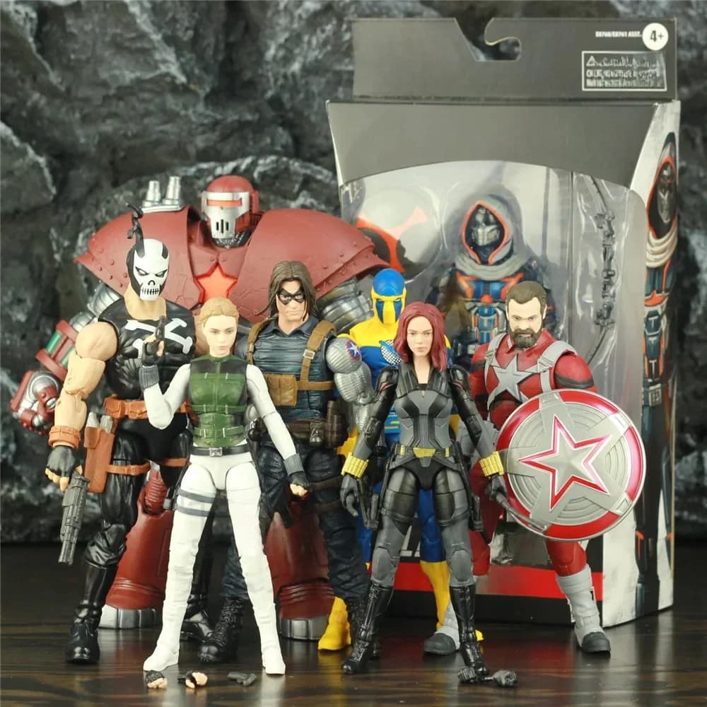 Hasbro ML Black Widow Taskmaster Red Guardian Figurine d'action de 6 pouces Yelena Belova Crimson Dynamo Toys