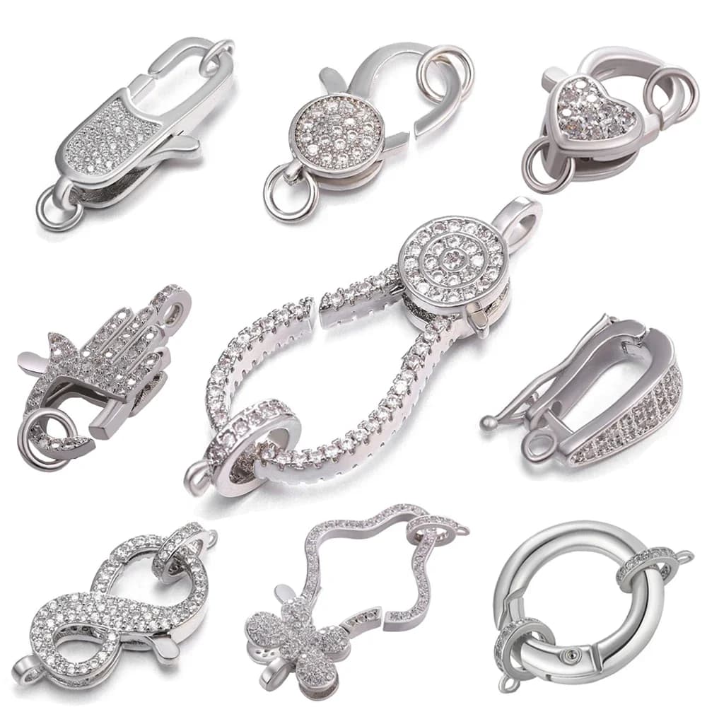 Fermoirs à homard à vis de luxe, attaches en perles de strass, fermoirs décoratifs pour femmes, accessoires de fabrication de bijoux