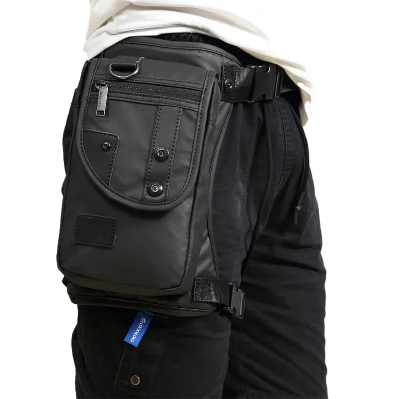 Sac de jambe en toile Oxford pour hommes, sac banane, hanche, ceinture, décontracté, initié, moto, équitation, cuisse