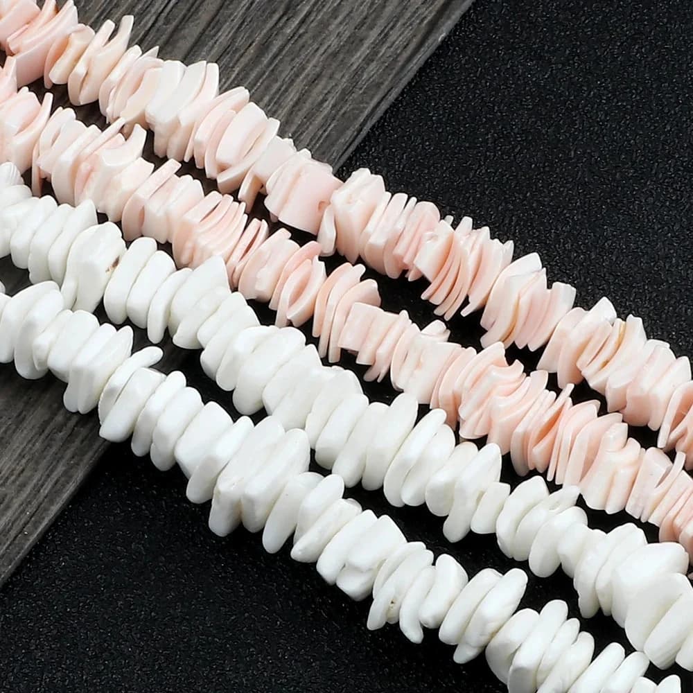 Nouvelles perles de coquillage d'eau douce roses et blanches, perles de nacre pour la fabrication de colliers, bracelets, bijoux, accessoires DIY, vente en gros