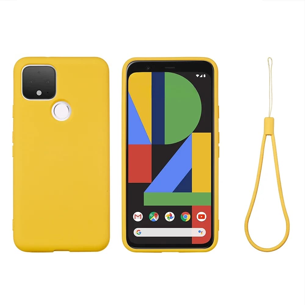 Coque arrière en silicone souple, étui coloré antichoc avec sangle, pour Google pixel 5 /4a 4g / 4A 5G 6 Pro 4XL 6a 7 Pro 7A 8 Pro