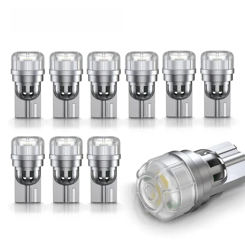 Ampoule Led 10x T10 194 168 w5w 3020 pour voiture, feux de dégagement DRL pour remplacement intérieur de plaque d'immatriculation, blanc, rouge, jaune