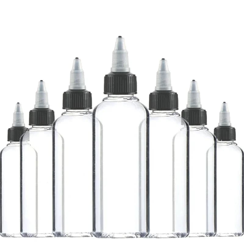 Flacon d'encre vide en plastique, 30 pièces, 30ml, 60ml, 100ml, 120ml, 150ml, bouchon torsadé, bouteille transparente, accessoires de tatouage