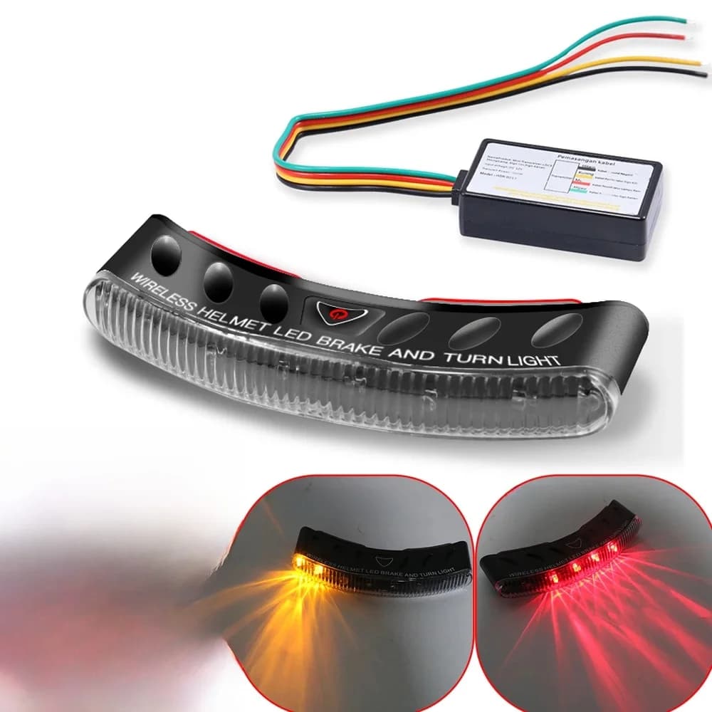 Clignotant de frein de moto universel sans fil, lumière iodée, lampe de casque, accessoires de moto, 8 LED, 2.4G