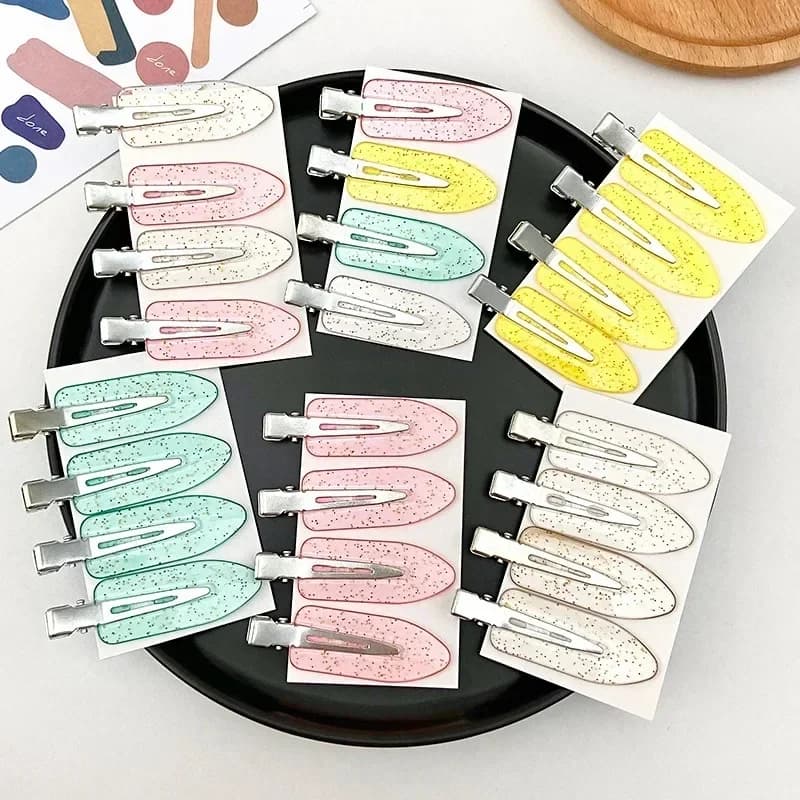 Pinces à cheveux sans couture, 4 pièces, frange latérale fixe, Barrette de maquillage, lavage du visage, accessoires pour femmes et filles, épingles à cheveux