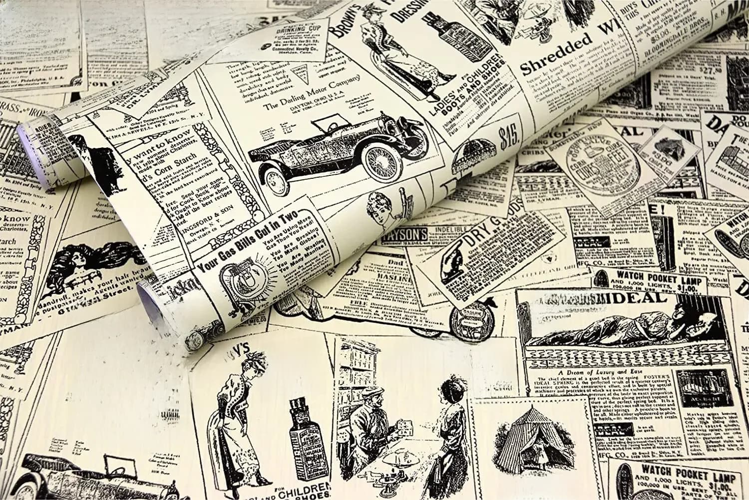 Papier peint auto-adhésif amovible pour journal Vintage, tampon étanche, rénovation de bureau, Style rustique