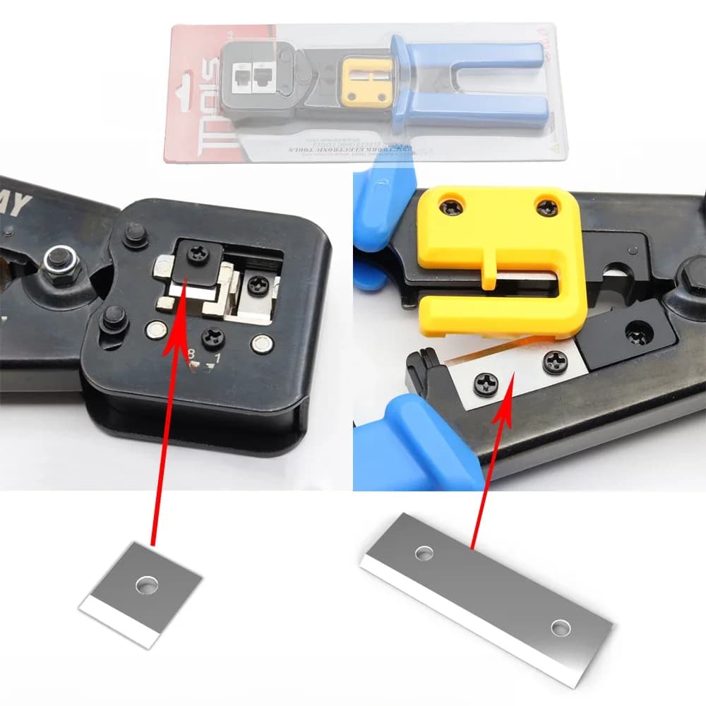 Outils de sertissage RJ45 pour un sertissage facile des câbles RJ45, couteau à dénuder, pince de pressage, pinces RJ12, pièces de rechange, lot de 5