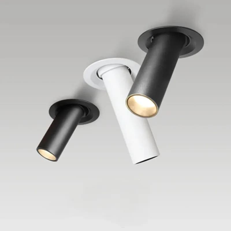 Noir/blanc Long Tube plafond encastré Led Point lampe Angle rotatif 12w plafonnier pour cuisine chambre Tv fond Image