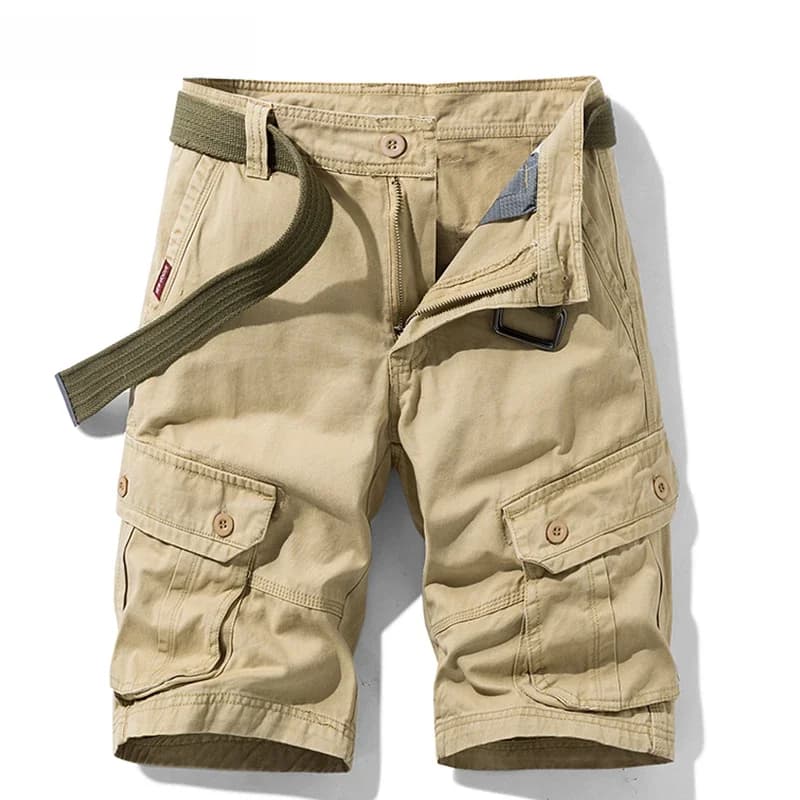 Short Cargo tactique militaire en coton pour hommes, nouvelle mode kaki multi-poches, pantalon court décontracté, ample, militaire, été