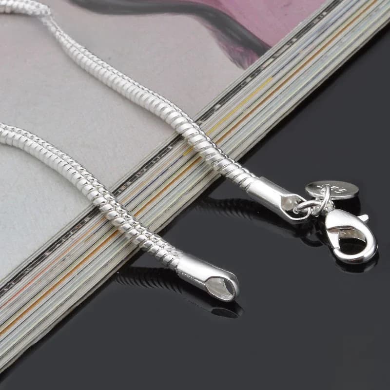 ZDADAN-Collier en Argent Sterling 925 pour Homme et Femme, Bijoux à la Mode, Cadeau de ixde Mariage, Vente en Gros, 1mm, 2mm, 3mm