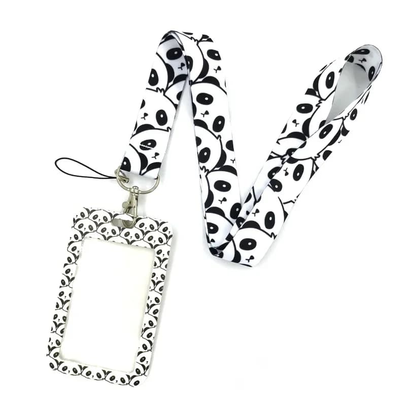 Porte-cartes d'identité en lanière de Panda, porte-cartes de crédit, sac de voyage pour femmes, Badge de couverture de carte, porte-clés de voiture, accessoires de décoration cadeaux