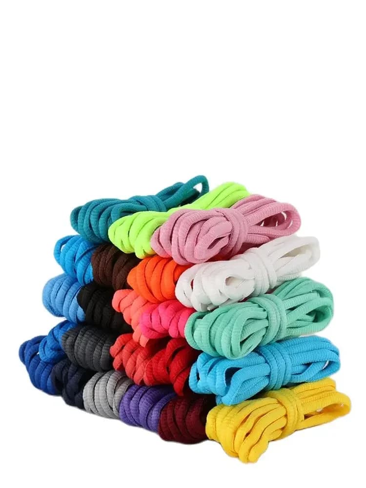 Lacets de chaussures ovales 24 couleurs lacets athlétiques demi-ronds pour chaussures de Sport/course lacet 100/120/140/160/180cm cordes de chaussures 1 paire