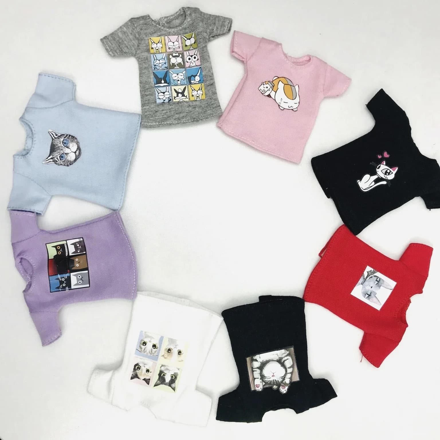 Nouveau T-shirt à motifs d'animaux mignons pour poupées, T-shirt court tendance rose/noir/rouge/blanc pour Blyth, Licca, Azone, vêtements pour poupées 1/6
