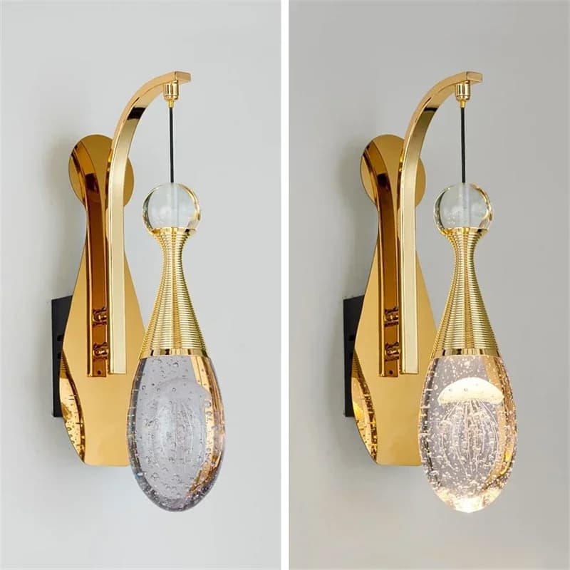 Applique murale en cristal au design nordique moderne et luxueux, luminaire décoratif d'intérieur, idéal pour un salon, un couloir ou une allée