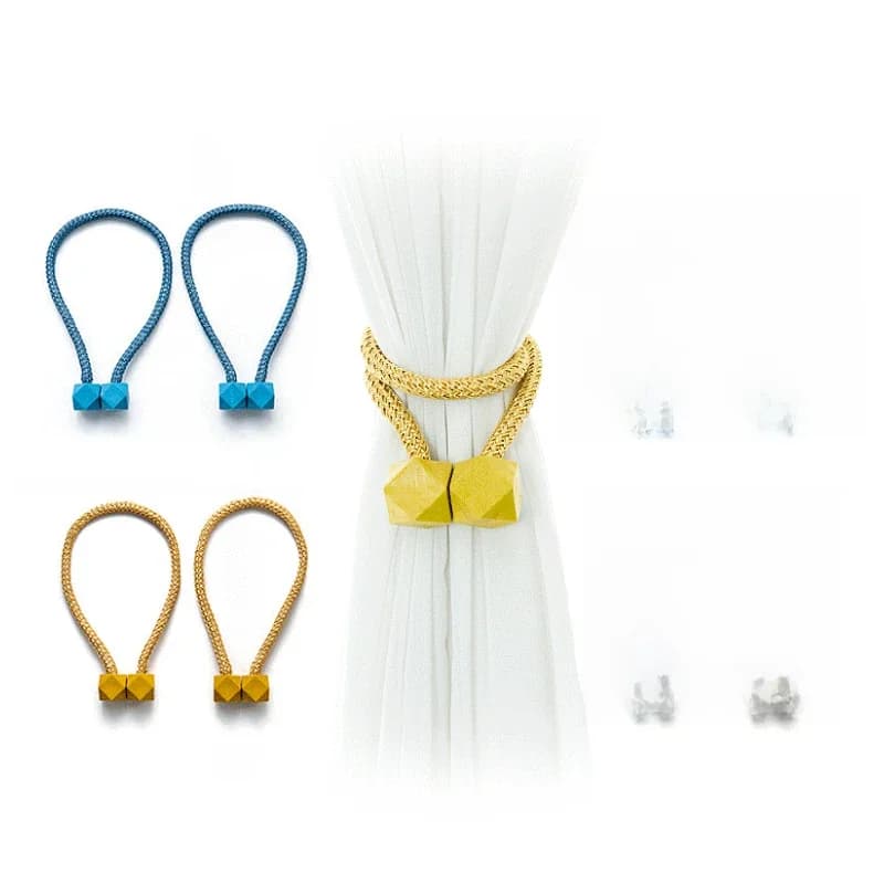 Crochets magnétiques pour rideaux de couleur unie, embrasses à cravate, Clips à boucle, pour décoration de salon et de chambre à coucher