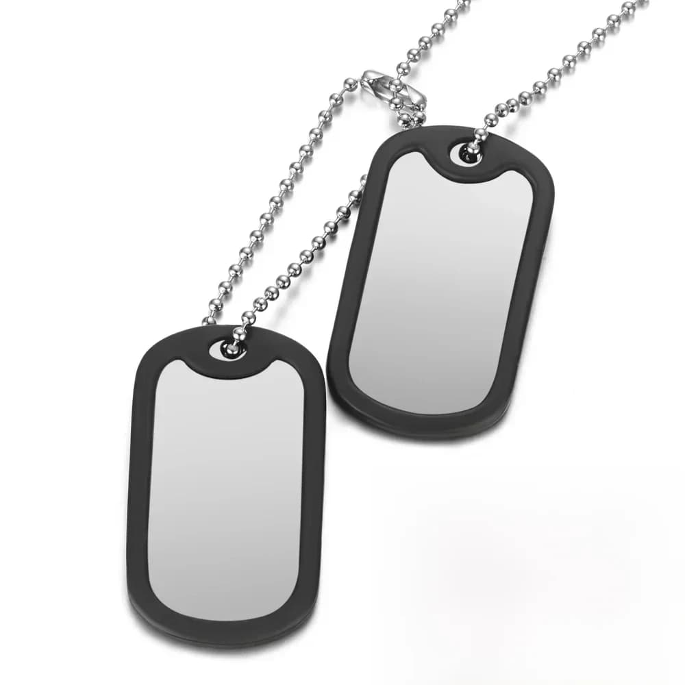 Étiquette personnalisée de l'armée de chien en acier inoxydable, nom gravé personnalisé, pendentifs Photo d'identification, collier longue chaîne, bijoux de Style militaire