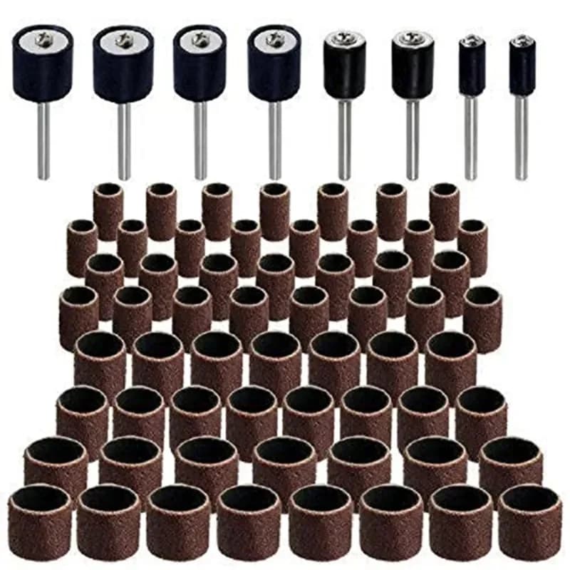 51 pièces/11 pièces, Kit de ponçage à tambour adapté à Dremel, comprend des mandrins à tambour en caoutchouc, Kit de mandrins à tambour, bandes de ponçage