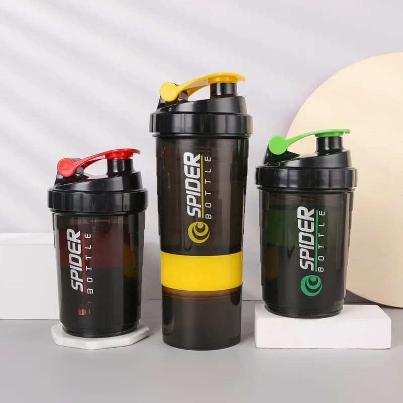 Bouteille Shaker Portable de 500ml, Grande Capacité, avec Étui, Mélangeur en Plastique, Gobelet d'Eau de dehors