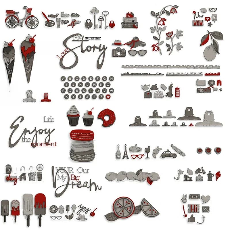 Lettres fruits matrices de découpe en métal pour bricolage, scrapbooking album carte en papier, artisanat décoratif exécutif serrure à clé gaufrage pochoirs, 2024