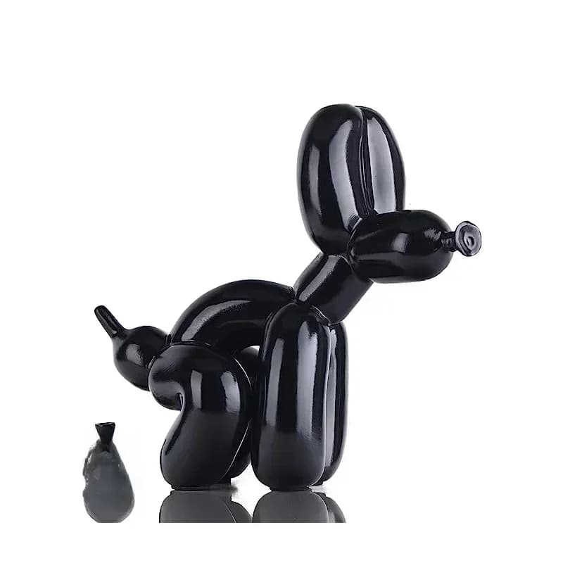 Sculpture Décorative Chien Ballon en Résine Nordique de 23 cm, Statues d'Animaux, Figurines Artisanales pour Décoration Intérieure de Salon