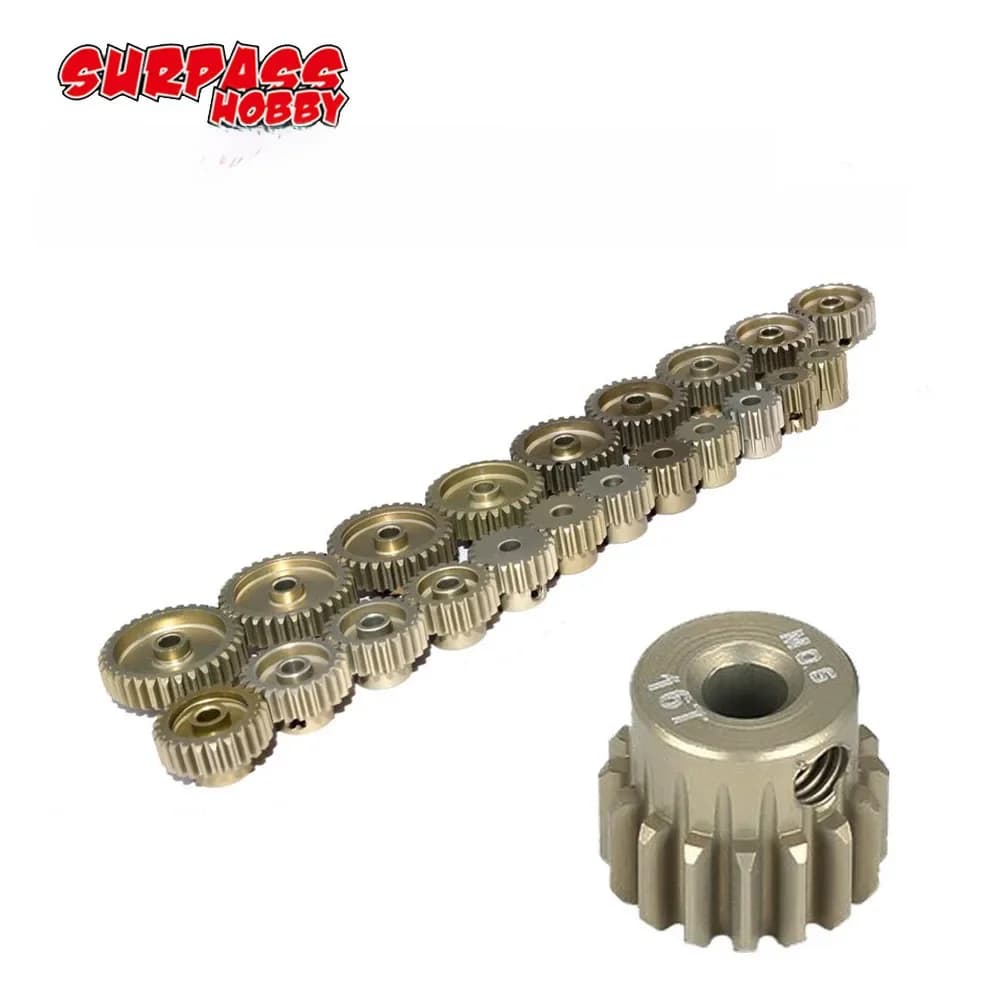 5 pièces 32DP 48DP 64DP M0.6 3.175mm pignon en aluminium métallique ensemble d'engrenages de moteur 12T-50T pour 1/10 RC voiture camion Buggy voiture