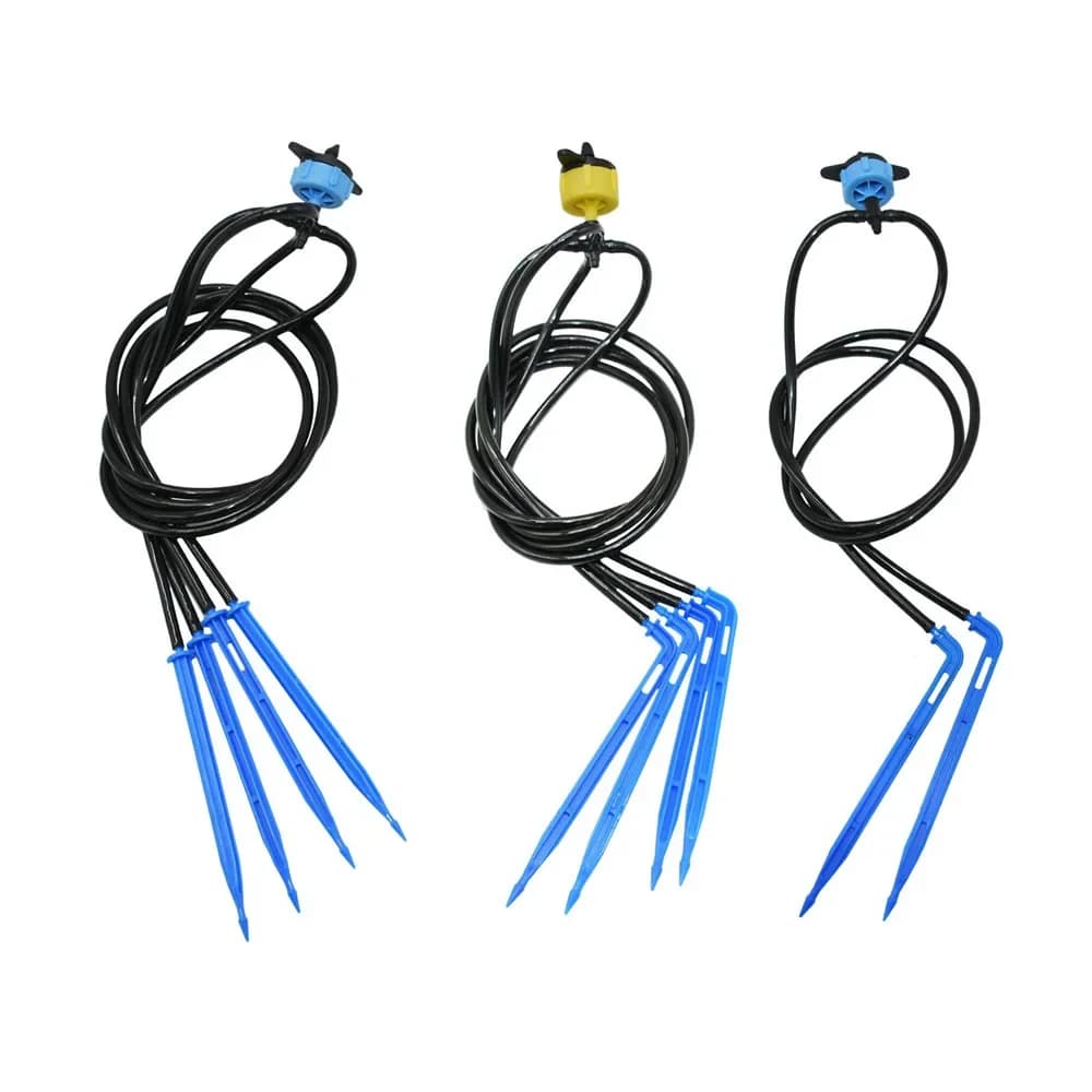 Système d'irrigation goutte pour assemblage de Distribution d'araignée de bonsaï avec flèche coudée à 2/4/4 voies, Kits d'émissionurs goutte-à-goutte 2/4/8 L/H
