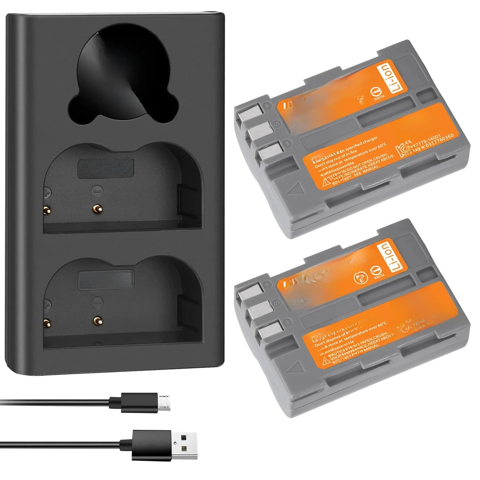 2 pièces 2400mAh EN-EL3e EN EL3e ENEL3e EL3E Batteries et chargeur pour Nikon D30 D50 D70 D70S D90 D80 D100 D200 D300 D300S batterie