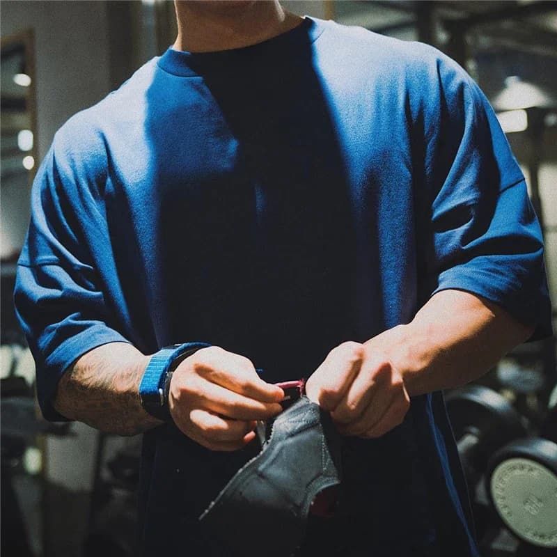 JAPON & UK coton chemise de Sport Sport t-shirt hommes à manches courtes chemise de course hommes entraînement t-shirts Fitness ample grande taille M-XXXL