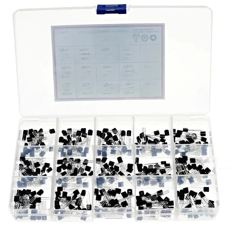 Kit assressentide ul, 15 valeurs, TO-92, S9012, S9013, S9014, S8050, S8550, 2N3904, 2N3906, BC327, BC337, TL431, MPSA42, MPSA92, A1015, 300 pièces