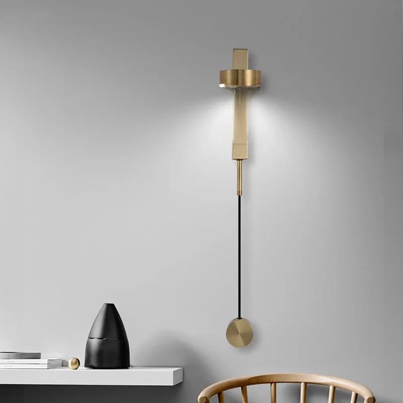 Appliques murales LED d'intérieur avec interrupteur rotatif à intensité variable, luminaire mural LED moderne, applique murale décorative dorée pour salon