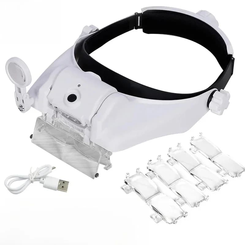 Loupe de lunettes aste USB, outil de réparation d'horloger, Loupe de lunettes, Bande de sauna LED, Loupe 1,5x2x2,5x3x3,5x8
