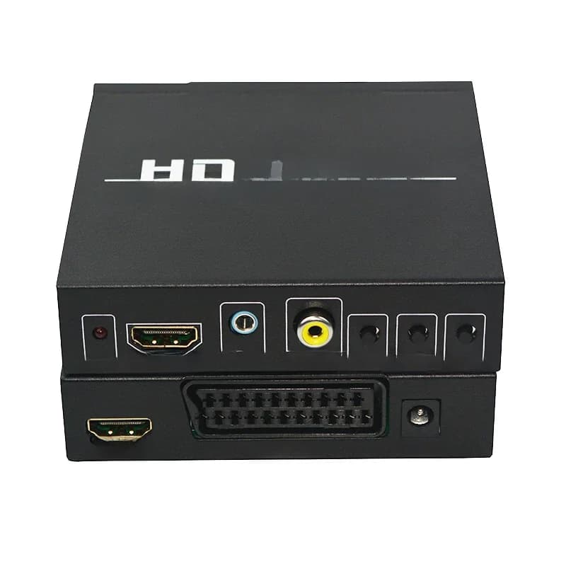 Convertisseur péritel/HDMI vers HDMI Full HD 1080P, adaptateur de convertisseur Audio vidéo coaxia 3.5mm pour HDTV HD